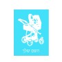 שלט אלומיניום קטן לחדר בעיצוב אישי עם השם שלך בעיצוב עגלת תינוק גודל השלט 15 × 20 ס"מ.