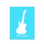 שלט אלומיניום קטן לחדר בעיצוב אישי עם השם שלך בעיצוב גיטרה גודל השלט 15 × 20 ס"מ.