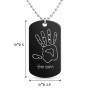 שרשרת דיסקיט מאלומיניום בעיצוב אישי עם השם שלך בעיצוב יד גודל הדיסקיט 2.9 × 5 ס"מ