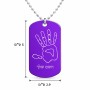 שרשרת דיסקיט מאלומיניום בעיצוב אישי עם השם שלך בעיצוב יד גודל הדיסקיט 2.9 × 5 ס"מ