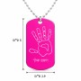 שרשרת דיסקיט מאלומיניום בעיצוב אישי עם השם שלך בעיצוב יד גודל הדיסקיט 2.9 × 5 ס"מ