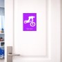 שלט אלומיניום קטן לחדר בעיצוב אישי עם השם שלך בעיצוב רוכב אופניים גודל השלט 15 × 20 ס"מ.