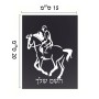 שלט אלומיניום קטן לחדר בעיצוב אישי עם השם שלך בעיצוב רוכב סוסים 2 גודל השלט 15 × 20 ס"מ.