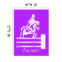 שלט אלומיניום קטן לחדר בעיצוב אישי עם השם שלך בעיצוב רוכב סוסים גודל השלט 15 × 20 ס"מ.