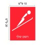 שלט אלומיניום קטן לחדר בעיצוב אישי עם השם שלך בעיצוב קפיצת סקי אולימפית גודל השלט 15 × 20 ס"מ.