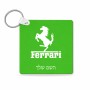 מחזיק מפתחות בצורת ריבוע בעיצוב אישי עם השם שלך בעיצוב פרארי גודל המחזיק 5 × 5 ס"מ