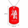 שרשרת דיסקיט מאלומיניום בעיצוב אישי עם השם שלך בעיצוב אריה גודל הדיסקיט 2.9 × 5 ס"מ
