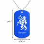 שרשרת דיסקיט מאלומיניום בעיצוב אישי עם השם שלך בעיצוב אריה גודל הדיסקיט 2.9 × 5 ס"מ