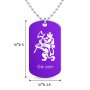 שרשרת דיסקיט מאלומיניום בעיצוב אישי עם השם שלך בעיצוב אריה גודל הדיסקיט 2.9 × 5 ס"מ