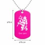 שרשרת דיסקיט מאלומיניום בעיצוב אישי עם השם שלך בעיצוב אריה גודל הדיסקיט 2.9 × 5 ס"מ