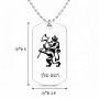 שרשרת דיסקיט מאלומיניום בעיצוב אישי עם השם שלך בעיצוב אריה גודל הדיסקיט 2.9 × 5 ס"מ