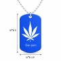 שרשרת דיסקיט מאלומיניום בעיצוב אישי עם השם שלך בעיצוב עלה מריחואנה - גראס גודל הדיסקיט 2.9 × 5 ס"מ