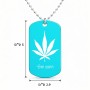 שרשרת דיסקיט מאלומיניום בעיצוב אישי עם השם שלך בעיצוב עלה מריחואנה - גראס גודל הדיסקיט 2.9 × 5 ס"מ