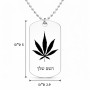 שרשרת דיסקיט מאלומיניום בעיצוב אישי עם השם שלך בעיצוב עלה מריחואנה - גראס גודל הדיסקיט 2.9 × 5 ס"מ