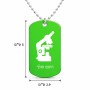 שרשרת דיסקיט מאלומיניום בעיצוב אישי עם השם שלך בעיצוב מיקרוסקופ גודל הדיסקיט 2.9 × 5 ס"מ