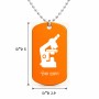 שרשרת דיסקיט מאלומיניום בעיצוב אישי עם השם שלך בעיצוב מיקרוסקופ גודל הדיסקיט 2.9 × 5 ס"מ