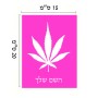 שלט אלומיניום קטן לחדר בעיצוב אישי עם השם שלך בעיצוב עלה מריחואנה - גראס גודל השלט 15 × 20 ס"מ.