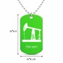 שרשרת דיסקיט מאלומיניום בעיצוב אישי עם השם שלך בעיצוב באר נפט גודל הדיסקיט 2.9 × 5 ס"מ