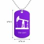 שרשרת דיסקיט מאלומיניום בעיצוב אישי עם השם שלך בעיצוב באר נפט גודל הדיסקיט 2.9 × 5 ס"מ