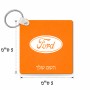 מחזיק מפתחות בצורת ריבוע בעיצוב אישי עם השם שלך בעיצוב לחצות גודל המחזיק 5 × 5 ס"מ