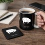 ספל תה \ קפה + תחתית מרובעת בעיצוב אישי עם השם שלך בעיצוב חזיר גודל הספל 325 מ"ל גודל התחתית 9 × 9 ס"מ