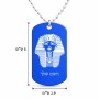 שרשרת דיסקיט מאלומיניום בעיצוב אישי עם השם שלך בעיצוב פרעה - תות ענח' אמון מצרי גודל הדיסקיט 2.9 × 5 ס"מ