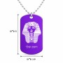 שרשרת דיסקיט מאלומיניום בעיצוב אישי עם השם שלך בעיצוב פרעה - תות ענח' אמון מצרי גודל הדיסקיט 2.9 × 5 ס"מ