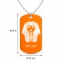 שרשרת דיסקיט מאלומיניום בעיצוב אישי עם השם שלך בעיצוב פרעה - תות ענח' אמון מצרי גודל הדיסקיט 2.9 × 5 ס"מ