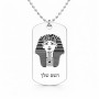 שרשרת דיסקיט מאלומיניום בעיצוב אישי עם השם שלך בעיצוב פרעה - תות ענח' אמון מצרי גודל הדיסקיט 2.9 × 5 ס"מ