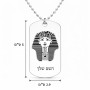 שרשרת דיסקיט מאלומיניום בעיצוב אישי עם השם שלך בעיצוב פרעה - תות ענח' אמון מצרי גודל הדיסקיט 2.9 × 5 ס"מ