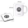 ספל תה \ קפה + תחתית מרובעת בעיצוב אישי עם השם שלך בעיצוב פולקסווגן גודל הספל 325 מ"ל גודל התחתית 9 × 9 ס"מ