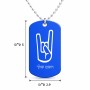 שרשרת דיסקיט מאלומיניום בעיצוב אישי עם השם שלך בעיצוב יד סלע גודל הדיסקיט 2.9 × 5 ס"מ