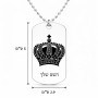 שרשרת דיסקיט מאלומיניום בעיצוב אישי עם השם שלך בעיצוב כתר מלכותי גודל הדיסקיט 2.9 × 5 ס"מ
