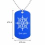 שרשרת דיסקיט מאלומיניום בעיצוב אישי עם השם שלך בעיצוב הגה - קפטן - ים גודל הדיסקיט 2.9 × 5 ס"מ