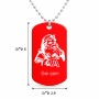 שרשרת דיסקיט מאלומיניום בעיצוב אישי עם השם שלך בעיצוב סנטה קלאוס גודל הדיסקיט 2.9 × 5 ס"מ