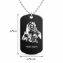 שרשרת דיסקיט מאלומיניום בעיצוב אישי עם השם שלך בעיצוב סנטה קלאוס גודל הדיסקיט 2.9 × 5 ס"מ