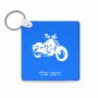 מחזיק מפתחות בצורת ריבוע בעיצוב אישי עם השם שלך בעיצוב הארלי-דיווידסון גודל המחזיק 5 × 5 ס"מ