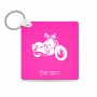 מחזיק מפתחות בצורת ריבוע בעיצוב אישי עם השם שלך בעיצוב הארלי-דיווידסון גודל המחזיק 5 × 5 ס"מ