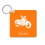 מחזיק מפתחות בצורת ריבוע בעיצוב אישי עם השם שלך בעיצוב הארלי-דיווידסון גודל המחזיק 5 × 5 ס"מ