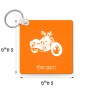 מחזיק מפתחות בצורת ריבוע בעיצוב אישי עם השם שלך בעיצוב הארלי-דיווידסון גודל המחזיק 5 × 5 ס"מ