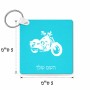 מחזיק מפתחות בצורת ריבוע בעיצוב אישי עם השם שלך בעיצוב הארלי-דיווידסון גודל המחזיק 5 × 5 ס"מ