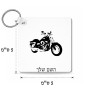 מחזיק מפתחות בצורת ריבוע בעיצוב אישי עם השם שלך בעיצוב הארלי-דיווידסון גודל המחזיק 5 × 5 ס"מ