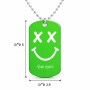 שרשרת דיסקיט מאלומיניום בעיצוב אישי עם השם שלך בעיצוב סמיילי גודל הדיסקיט 2.9 × 5 ס"מ
