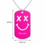 שרשרת דיסקיט מאלומיניום בעיצוב אישי עם השם שלך בעיצוב סמיילי גודל הדיסקיט 2.9 × 5 ס"מ