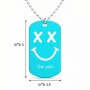 שרשרת דיסקיט מאלומיניום בעיצוב אישי עם השם שלך בעיצוב סמיילי גודל הדיסקיט 2.9 × 5 ס"מ