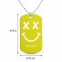 שרשרת דיסקיט מאלומיניום בעיצוב אישי עם השם שלך בעיצוב סמיילי גודל הדיסקיט 2.9 × 5 ס"מ
