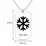 שרשרת דיסקיט מאלומיניום בעיצוב אישי עם השם שלך בעיצוב שלג גודל הדיסקיט 2.9 × 5 ס"מ
