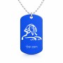 שרשרת דיסקיט מאלומיניום בעיצוב אישי עם השם שלך בעיצוב ספינקס מצרים גודל הדיסקיט 2.9 × 5 ס"מ