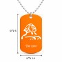 שרשרת דיסקיט מאלומיניום בעיצוב אישי עם השם שלך בעיצוב ספינקס מצרים גודל הדיסקיט 2.9 × 5 ס"מ