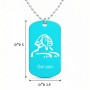 שרשרת דיסקיט מאלומיניום בעיצוב אישי עם השם שלך בעיצוב ספינקס מצרים גודל הדיסקיט 2.9 × 5 ס"מ